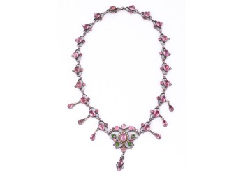 SILVER FILEGREE NECKLACE set with GEMSTONES
