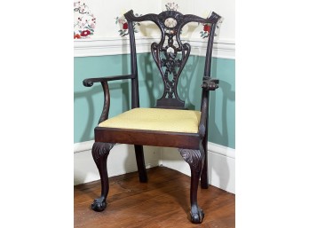 CHIPPENDALE STYLE MAHOGANY ARMCHAIR