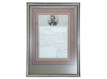 LETTER of THANKS from the family of U.S. GRANT