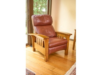 STICKLEY LEATHER and OAK RECLINER