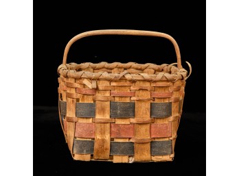 WOVEN POLYCHROME SPLIT ASH BASKET