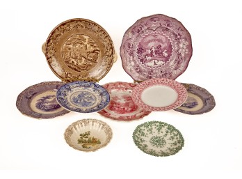 GROUPING Of STAFFORDSHIRE TRANSFERWARE PLATES