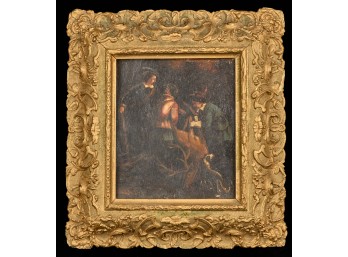 (18th / 19th c) EUROPEAN SCHOOL GENRE SCENE on TIN
