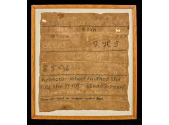 1817 SAMPLER with VERSE by REBECCA WHORF AGED 13