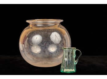BLOWN MOLDED FISH BOWL and a SMALL CREAMER