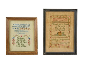 (2) FRAMED SAMPLERS with VERSES