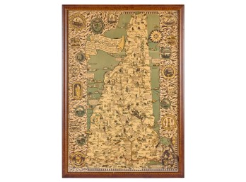 1926 MAP of NEW HAMPSHIRE DRAWN by SHURTLIFF