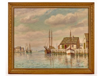 WILLIAM PASKELL (1865-1951) Nantucket Harbor Scene