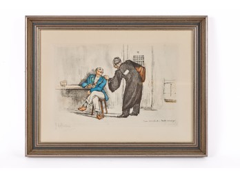 PAIR of LAWYER / CLIENT PRINTS by GASTON HOFFMANN