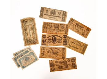 CONFEDERATE $1 NOTE, BANK of CHINA & REPRODUCTIONS