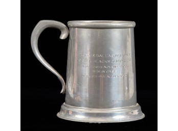 PRESENTATION PEWTER MUG to LT GEO. M. DALLAS IV
