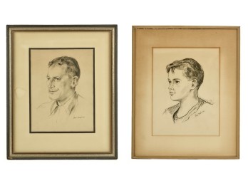 CHARCOAL PORTRAITS of GEORGE M DALLAS III & IV