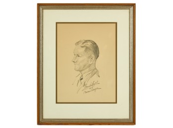 SIGNED GRAPHITE PORTRAIT OF GEORGE M DALLAS
