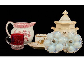 NICE LOT of GLASS & PORCELAIN - LIMOGES, SPODE