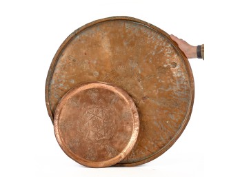 (2) MOROCCAN TINNED COPPER TRAYS