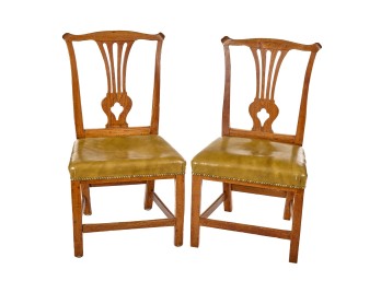 PAIR OF (18th c) CHIPPENDALE SIDE CHAIRS