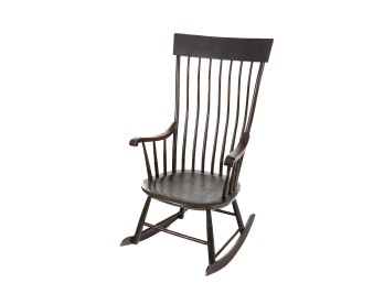 (19th c) PAINTED WINDSOR ROCKING CHAIR