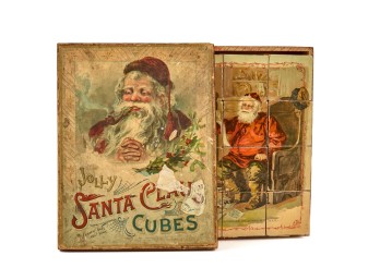 1899 McLOUGHLIN BROS JOLLY SANTA CLAUS CUBES