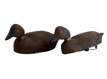 PAIR of FOLKY WORKING DECOYS with RIGGING WEIGHTS