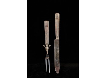 TIFFANY & CO ART DECO STERLING SILVER CARVING SET