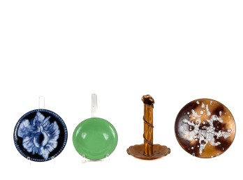 GREGORIAN COPPER CANDLESTICK & ENAMEL