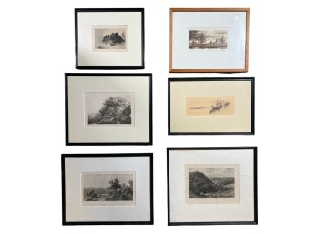 (6) (19th c) ENGRAVINGS of AMERICAN SCENES