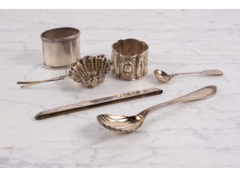 GROUP of COIN & STERLING SILVER TABLEWARES