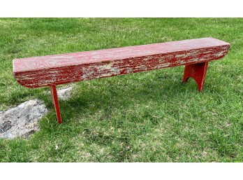BENCH with BOOTJACK LEGS in RED PAINT