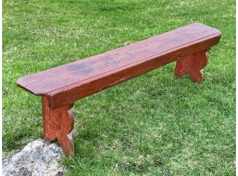 PINE BENCH with SHAPED LEGS
