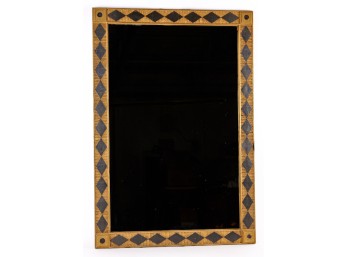 REEDED LOOKING GLASS with BLACK DIAMOND PATTERN