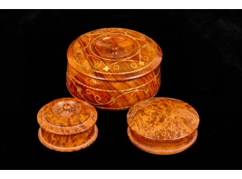 (2) DRESSER BOXES by MUSCANELL STUDIO ARTISANS etc