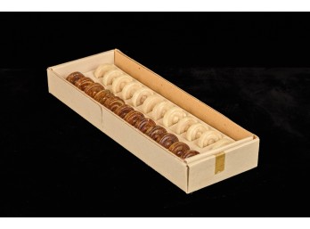 COMPLETE SET of HARDSTONE CHECKER MEN