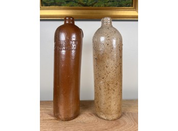 (2) ANTIQUE EUROPEAN STONEWARE JUGS
