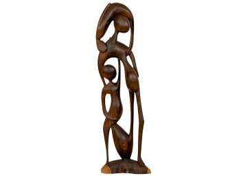 AFRICAN HARDWOOD CARVING of (2) FIGURES