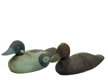 (2) CARVED and PAINTED WORKING DECOYS