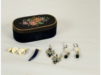 EARRINGS, CUFFLINKS & ITALIAN HORN PENDANT