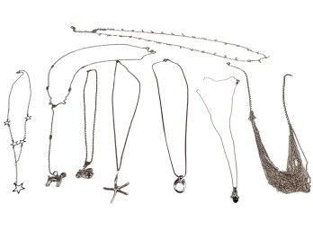 (8) STERLING SILVER NECKLACES