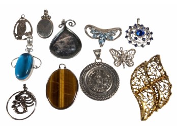 (11) STERLING SILVER/STERLING ACCENTED PENDANTS