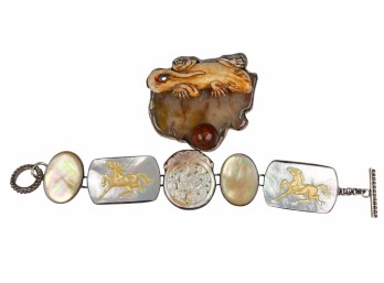 (2) SIGNED AMY KAHN RUSSEL STERLING SILVER PIECES