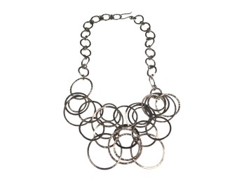 STERLING SILVER RINGED BIB NECKLACE
