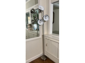 ADJUSTABLE (3) LIGHT BRUSHED NICKEL FLOOR LAMP