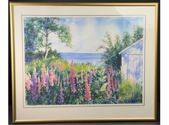 SIGNED (20thc) 'WILDFLOWERS BY THE OCEAN'