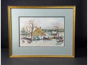 A.E. HEALY (20thc) 'HOMESTEAD IN WINTER'