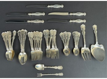WHITING STERLING SILVER 'LOUIS XV' FLATWARE SERVIC