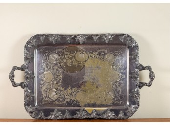 LARGE SILVER PLATED 'GRAPEVINE' SERVING TRAY