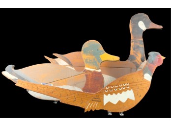 (3) CARVED & PAINTED WOLF CREEK BEEMAN WORKS