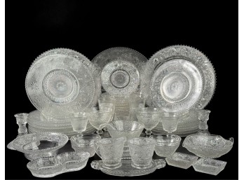 LARGE GROUPING DUNCAN MILLER 'SANDWICH' GLASS