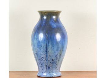 LARGE ART POTTERY TURQUOISE VASE