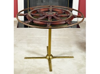 SHIPS WHEEL CONVERTED TO TABLE