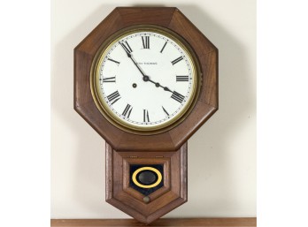 SETH THOMAS '1833' WALNUT SCHOOLHOUSE CLOCK